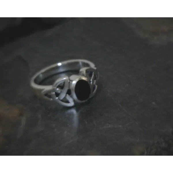 SS  Onyx With Celtic Accents Ring Vulcan's Forge LLC Kansas City, MO