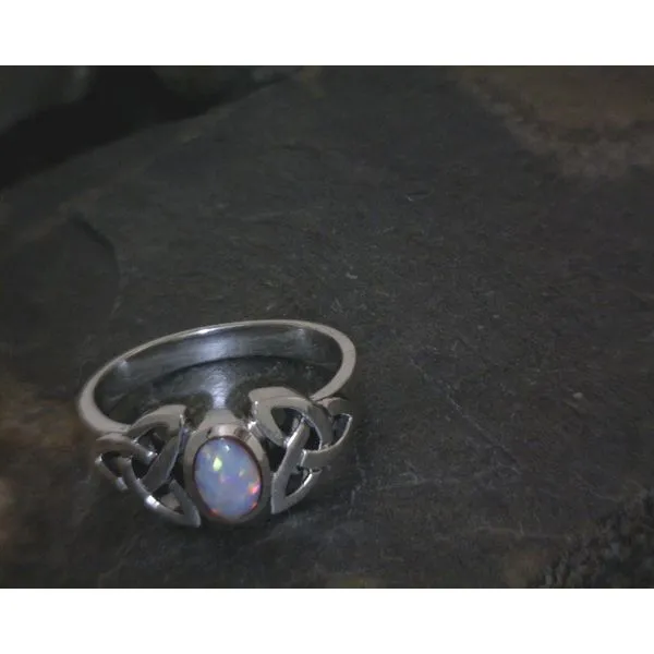 SS Lab Blue Opal W Celtic Knots Ring Vulcan's Forge LLC Kansas City, MO