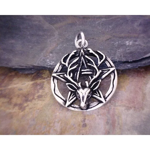 Silver Wiccan Stag Pentacle Vulcan's Forge LLC Kansas City, MO