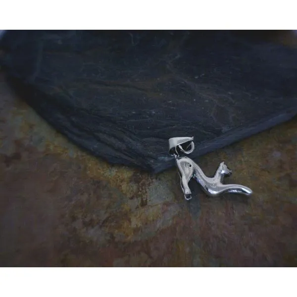 Sterling Silver Cat Stretching Pendant Vulcan's Forge LLC Kansas City, MO