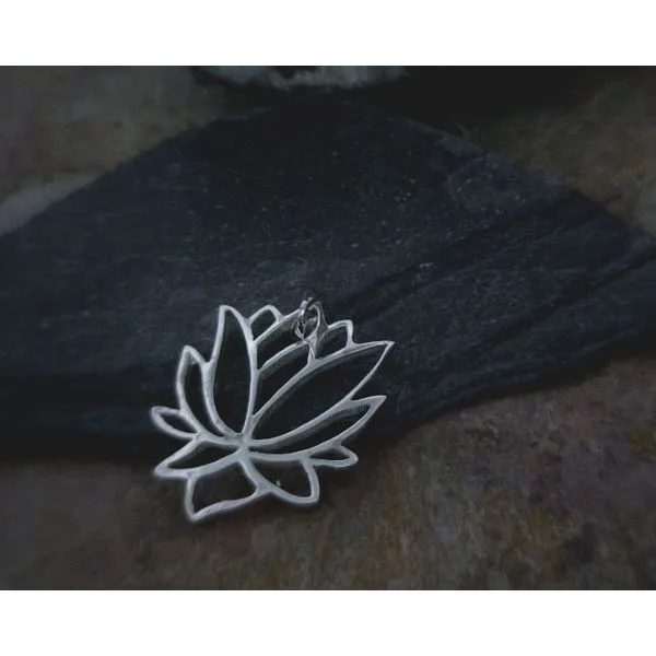 Sterling Lotus Outline Pendant Vulcan's Forge LLC Kansas City, MO