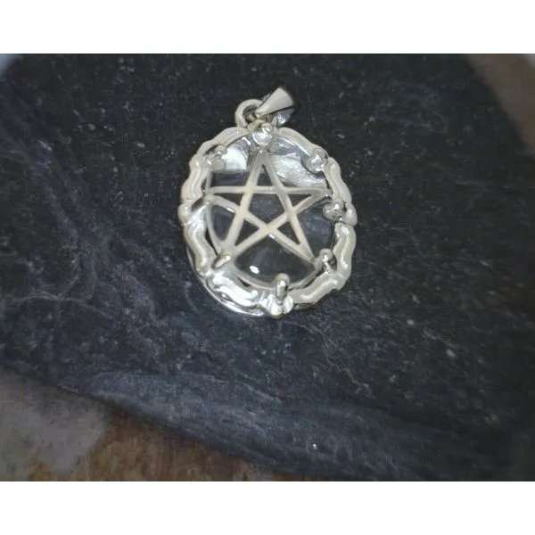 Sterling Pentacle Pentagram Pendant w/Quartz Vulcan's Forge LLC Kansas City, MO