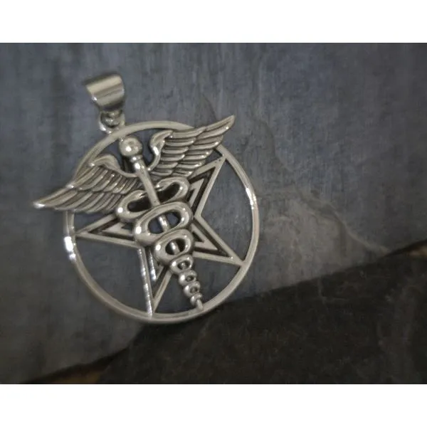Sterling Pentacle With Cadueceus Pendant Vulcan's Forge LLC Kansas City, MO