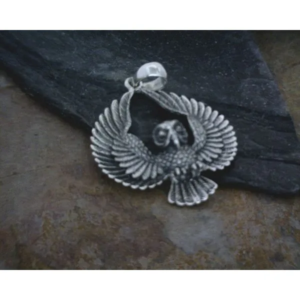 SS Owl with Wings Up Pendant Vulcan's Forge LLC KANSAS CITY, MO