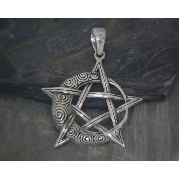 SS Moon and Pentacle Pendant Vulcan's Forge LLC Kansas City, MO