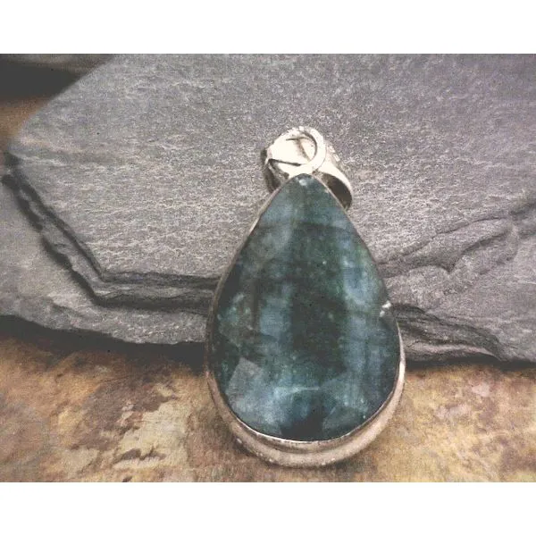 Sterling Rough Emerald Pendant Vulcan's Forge LLC KANSAS CITY, MO