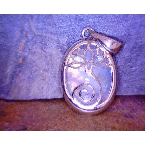 Sterling Moonstone with Lotus Overlay Vulcan's Forge LLC KANSAS CITY, MO