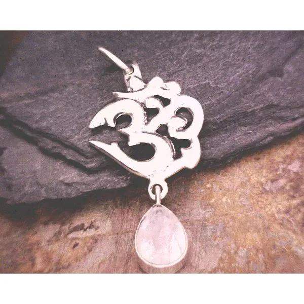 Sterling Ohm with Teardrop moonstone Vulcan's Forge LLC KANSAS CITY, MO