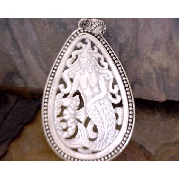 Sterling Mother Of Pearl Carved Mermaid Vulcan's Forge LLC Kansas City, MO