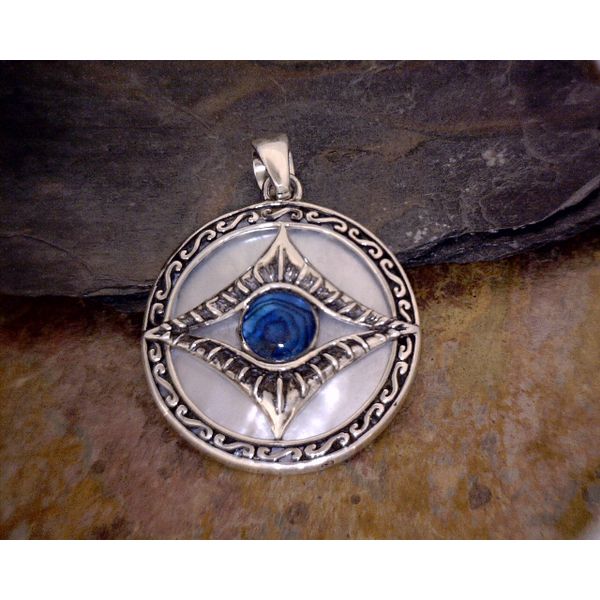 Sterling Evil Eye Over Mother Of Pearl Vulcan's Forge LLC Kansas City, MO