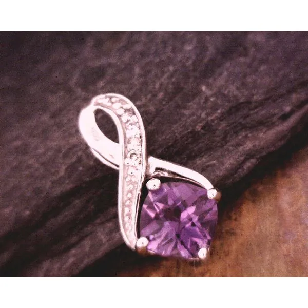 Silver Lab Created Alexandrite and Diamond Pendant Vulcan's Forge LLC KANSAS CITY, MO