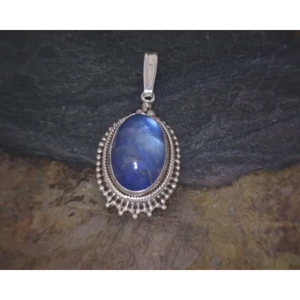 Sterling Oval MoonstoneW/Bead Detail Vulcan's Forge LLC KANSAS CITY, MO