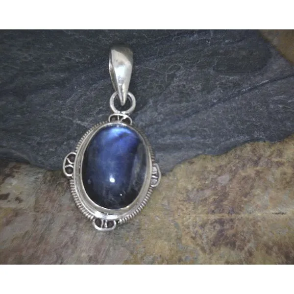 Oval Labradorite in Sterling Ornate Bezel Set Vulcan's Forge LLC KANSAS CITY, MO