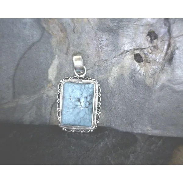 Small Rectangle Turquoise in Ornate Bezel Vulcan's Forge LLC KANSAS CITY, MO