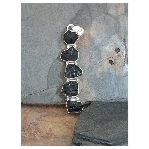 Sterling Linear Raw Black Tourmaline Vulcan's Forge LLC KANSAS CITY, MO