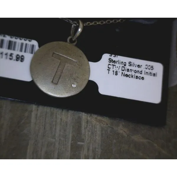SS  .005 CTW Diamond Initial T 18