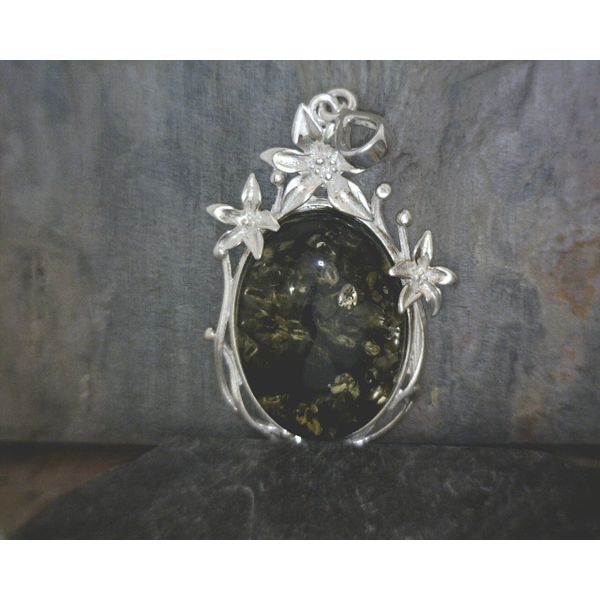 Sterling Silver  Green Amber Pendant Vulcan's Forge LLC KANSAS CITY, MO