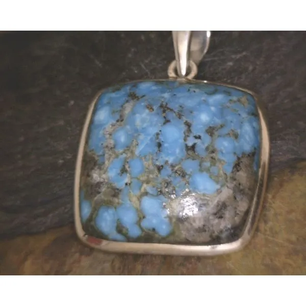 Sterling Kingman Turquoise Square Pendant Vulcan's Forge LLC Kansas City, MO