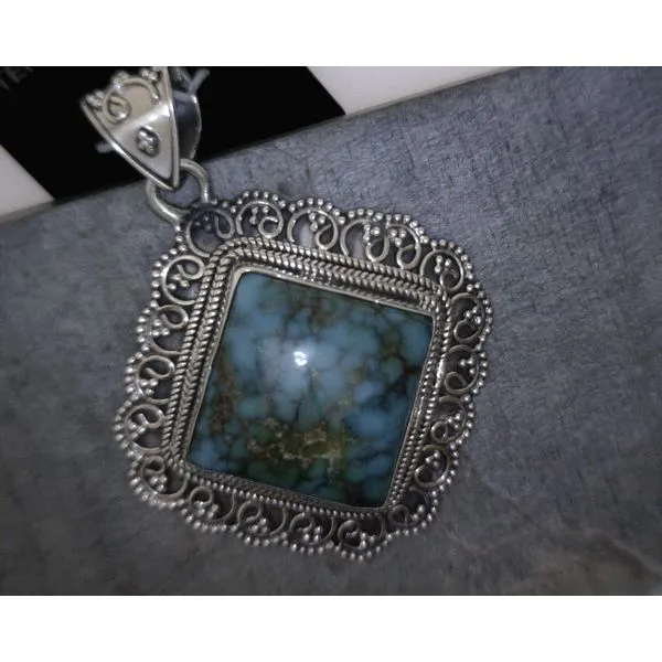 Sterling Turquoise Pendant Vulcan's Forge LLC Kansas City, MO