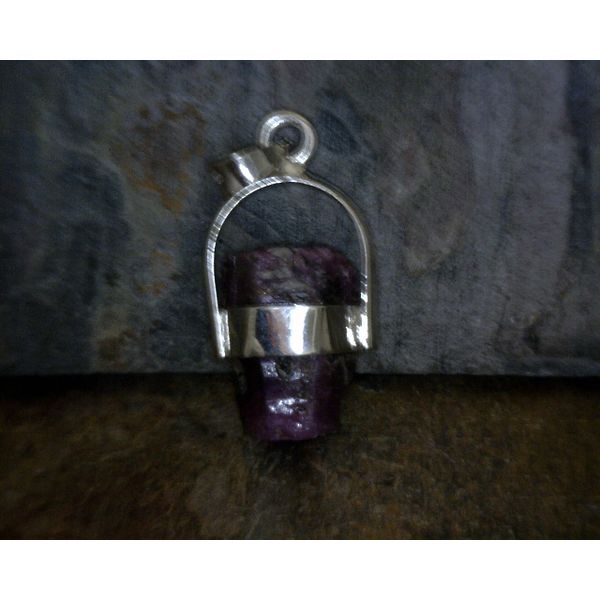 Sterling Silver Created Raw Ruby Pendant Vulcan's Forge LLC KANSAS CITY, MO