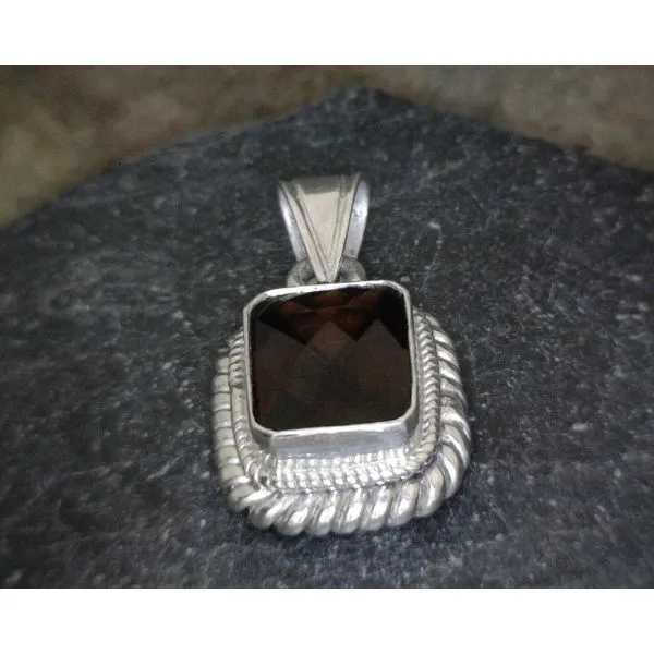 Sterling Silver Square Garnet Pendant Vulcan's Forge LLC Kansas City, MO