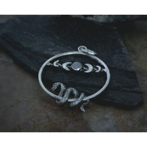 Sterling Snakes with Moon Phases and Moonstone Pendant Vulcan's Forge LLC Kansas City, MO