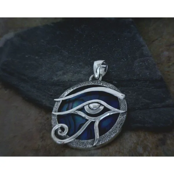 Sterling Eye of Horus with Abalone Back Pendant Vulcan's Forge LLC Kansas City, MO