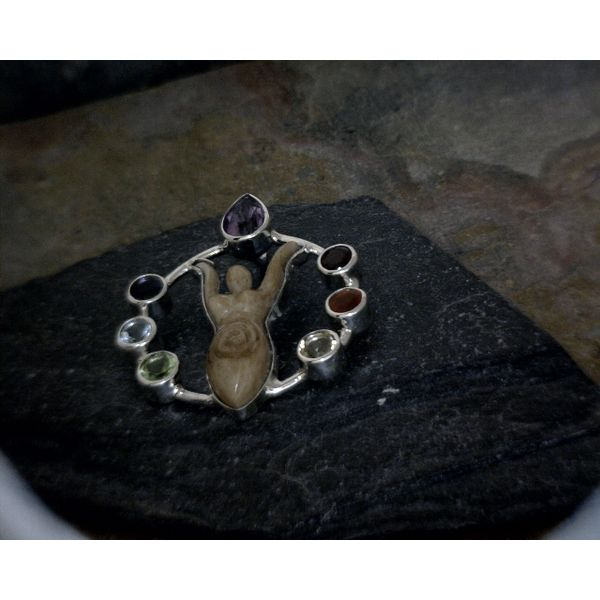 Sterling Chakra Goddess w Multi Stones Pendant Vulcan's Forge LLC Kansas City, MO