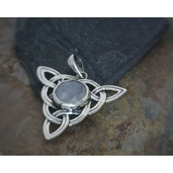 Sterling Trinity Knot with Moonstone Pendant Vulcan's Forge LLC Kansas City, MO