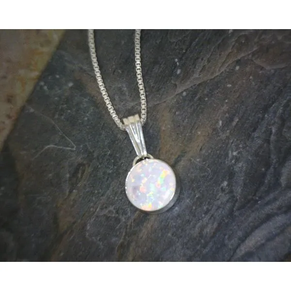 Sterling Round Opal Pendant Vulcan's Forge LLC Kansas City, MO