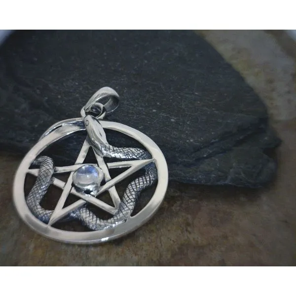 Sterling The Star Weaving Snake with Moonstone Pendant Vulcan's Forge LLC Kansas City, MO