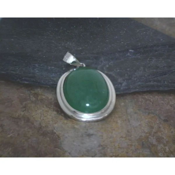 Sterling Round Jade Pendant Vulcan's Forge LLC Kansas City, MO