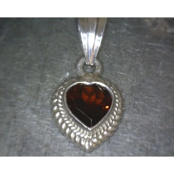 Heart Garnet Pendant With Rope Edge Vulcan's Forge LLC KANSAS CITY, MO