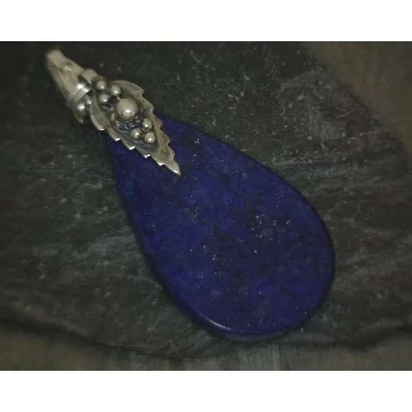 SS Pear Lapis Pendant Vulcan's Forge LLC Kansas City, MO