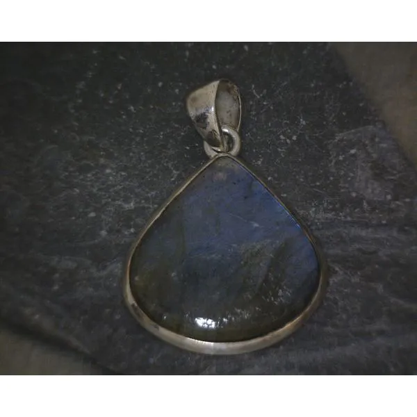 SS Cabochon Pear Labradorite Pendant Vulcan's Forge LLC Kansas City, MO
