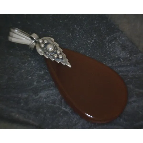 SS Pear Carnelian Pendant Vulcan's Forge LLC Kansas City, MO