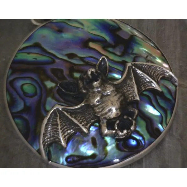 SS Abalone & Bat Pendant Vulcan's Forge LLC KANSAS CITY, MO