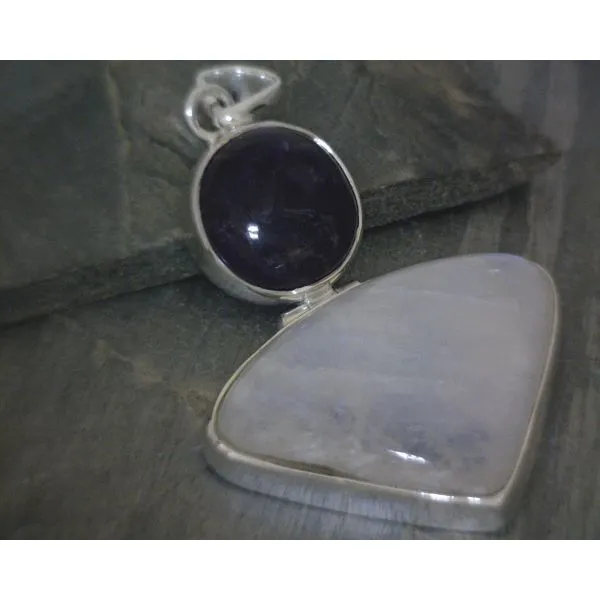 SS Bz Cab Amethyst & Moonstone Pendant Vulcan's Forge LLC Kansas City, MO