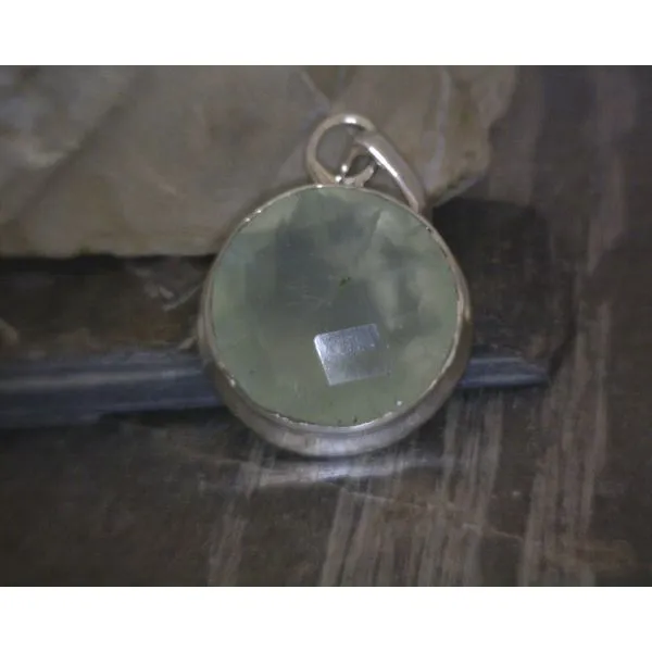 SS Checker Board Circle Peridot Pendant Vulcan's Forge LLC KANSAS CITY, MO