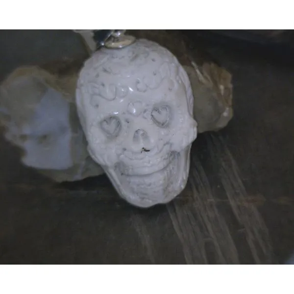 SS Carved Horn Skull Pendant Vulcan's Forge LLC KANSAS CITY, MO