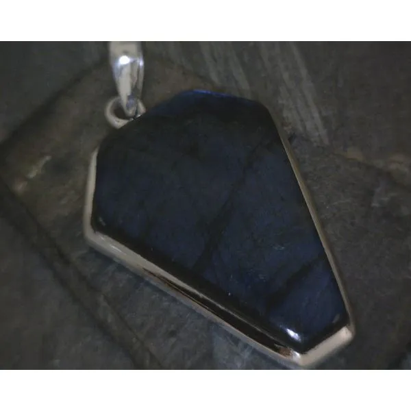 SS Bz Coffin Labradorite Pendant Vulcan's Forge LLC Kansas City, MO