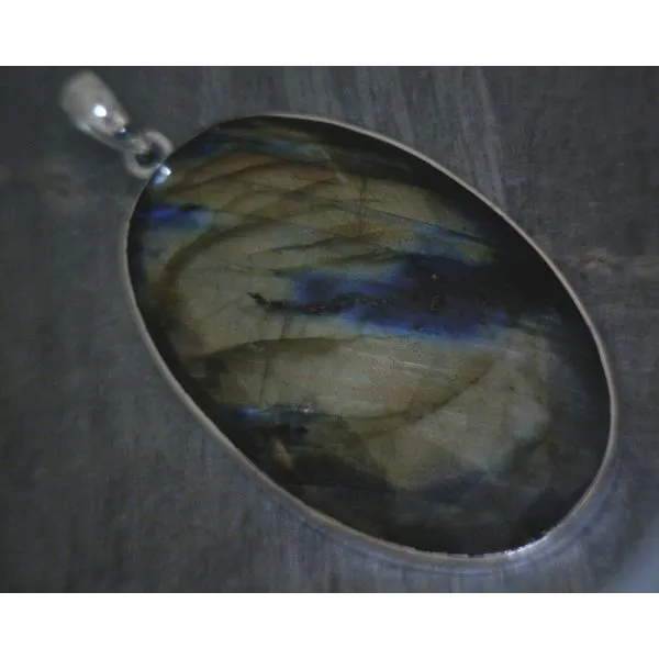 SS Bz Faceted Labradorite Pendant Vulcan's Forge LLC KANSAS CITY, MO