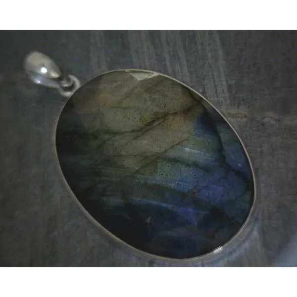 SS Bz Faceted Labradorite Pendant Vulcan's Forge LLC Kansas City, MO