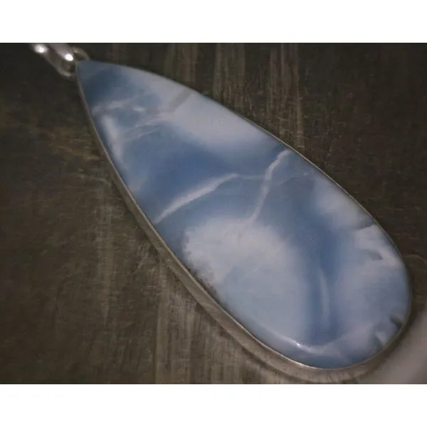 SS Bz Cab Pear Larimar Pendant Vulcan's Forge LLC KANSAS CITY, MO