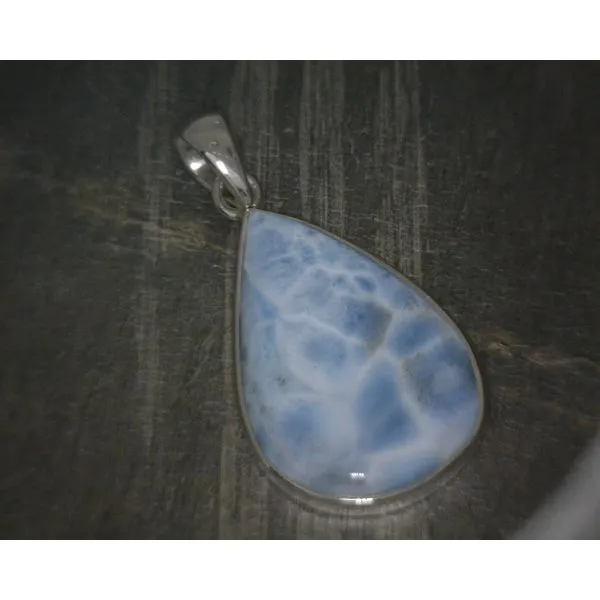 SS Bz Cab Pear Larimar Pendant Vulcan's Forge LLC KANSAS CITY, MO