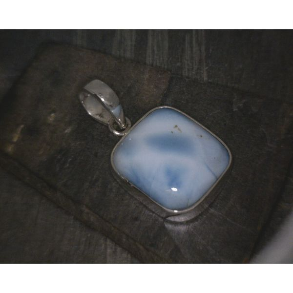 SS Bz Cab Square Larimar Pendant Vulcan's Forge LLC Kansas City, MO