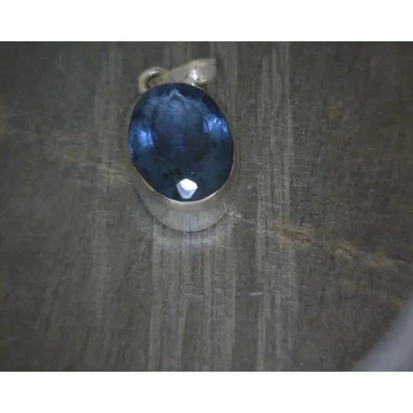 SS BZ Oval Facetted Fluorite Pendant Vulcan's Forge LLC KANSAS CITY, MO