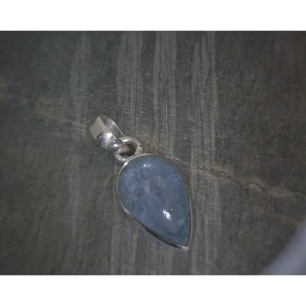 SS BZ Small Teardrop Cab Aquamarine Pendant Vulcan's Forge LLC KANSAS CITY, MO