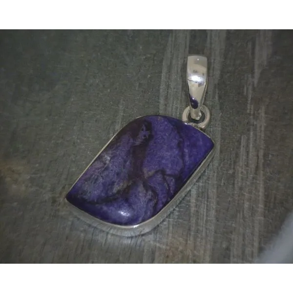 SS BZ Cab Freeform Sugilite Pendant Vulcan's Forge LLC Kansas City, MO