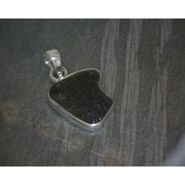 SS BZ Freeform Moldavite Pendant Vulcan's Forge LLC KANSAS CITY, MO